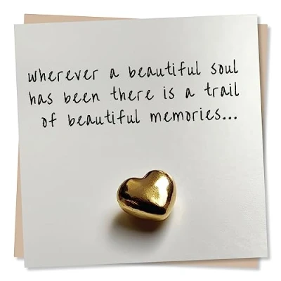 Image of Beautiful Gold Heart Sympathy/Condolences Card Special For Your Family and Friends Sincere Heartfelt Sympathy Condolence Wishes Made in UK