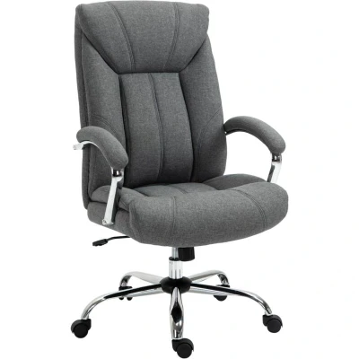 Image of Vinsetto High Back Home Office Chair Computer Desk W/Arm, Swivel Wheels, Grey