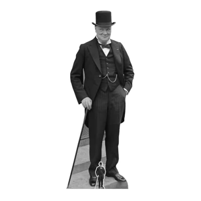 Image of Star Cutouts Ltd SC1451 Winston Churchill Conservative Politican Perfect for Historical, VE Day and Political Parties Events with Free Mini Standee Height 184cm