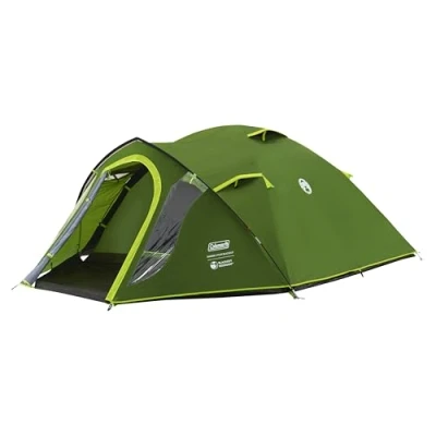 Image of Coleman Tent Darwin 3 Plus BlackOut Compact Man Dome Special Darkened Bedroom Lightweight Camping, Festival and Hiking 4500mm Waterproof Person with Sewn in Groundsheet