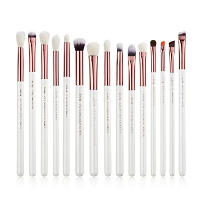 Image of Jessup 15Pcs Pearl White/Rose Gold Professional Makeup Brushes Set Make up Brush Tools kit Eye Liner Eyeshadow T217