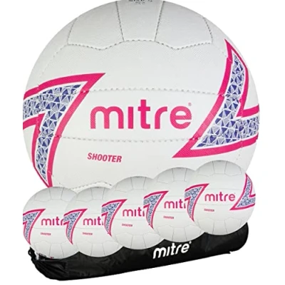 Image of 2022 Mitre Shooter Match Netball Qty 5 With Free Carry Bag (Size 4)