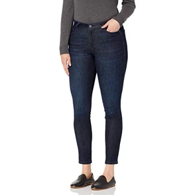 Image of Amazon Essentials Women&#039;s Mid Rise Curvy Skinny Jean, Dark Wash, 10