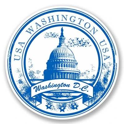 Image of 2 x 10cm Washington D.C. Vinyl Sticker Travel Luggage Tag Car Laptop USA #5752 (10cm 10cm)