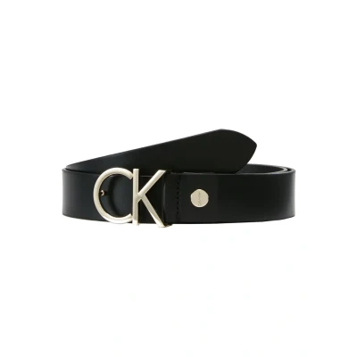 Image of Calvin Klein LOGO Belt Black/light goldcoloured, Women&#039;s, Size: 34, gold coloured