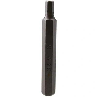Image of 6mm Hex Allen Key Bit 75mm Length 10mm Shank Chrome Vanadium Hardened Tip