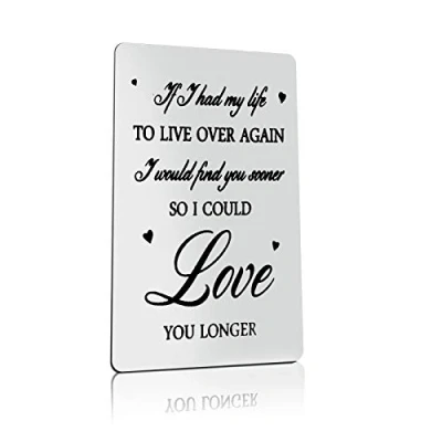 Image of Engraved Wallet Insert Card for Boyfriend Fiance Husband Valentines Day Gifts Men Wedding Christmas Birthday Anniversary Him