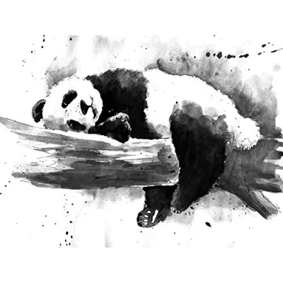 Image of Wee Blue Coo Panda Sleeping Watercolour Art Print Poster Wall Decor