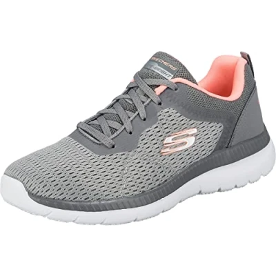 Image of Skechers Bountiful Quick Path Lace Up Trainers 317 136 Grey Size 4 UK