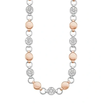 Image of s.Oliver necklace stainless steel ladies necklace, with crystal, 42+3 cm, Bicolor, Comes in jewelry gift box, 9239436