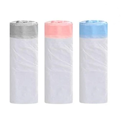 Image of 3 Rolls 20L Bin Liners Bags with Drawstring Handle Strong Tall Trash Unscented Indoor Garbage for Bedroom Kitchen Office（45x50cm）