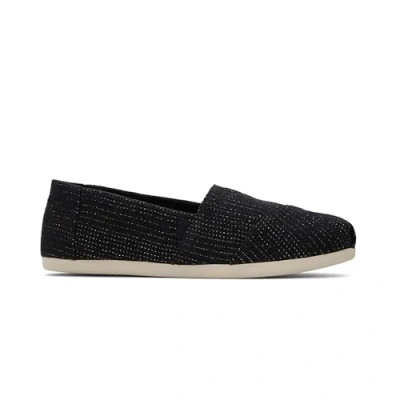 Image of TOMS Women&#039;s Alpargata Cloudbound Loafer Flat , Black Metallic Linen Stripe,5.5 UK