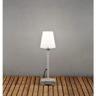 Image of Lucca Outdoor Modern Lounge Grey Lantern Opal Shade Small, IP44