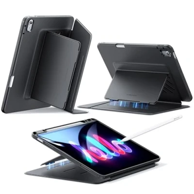 Image of ESR for iPad Air 13 Inch Case M3/M2 (2025/2024), Vertical Stand Cover, Multi Angles, Ultra Stable with Pencil Holder, Flip Magnetic Series, Black