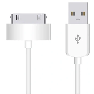 Image of VIBE USB Sync and Charging Data Cable for iPhone 4/4s, 3G/3GS, iPad 1/2/3, iPod, 30 Pin Cables Charger Lead 1M White
