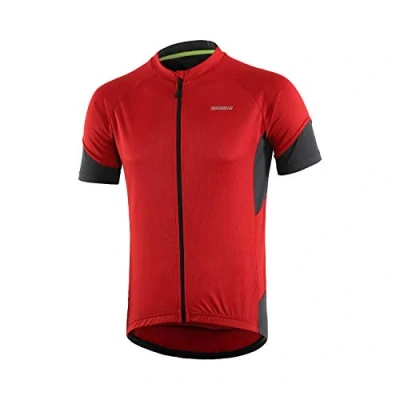 Image of BERGRISAR Men&#039;s Cycling Jersey Tops Short Sleeves MTB Breathable Quick Dry Mountain Bike Bicycle Clothing BG650 Red Size Medium