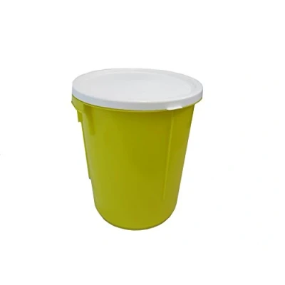 Image of Yellow 25 Litre Storage Bucket with Lid Nappy Container Bin. (Made in UK)