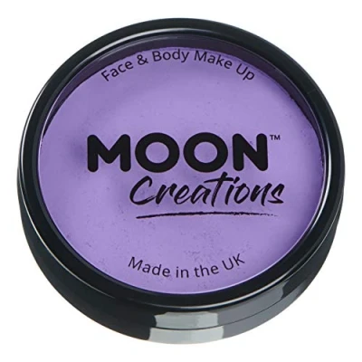 Image of Moon Creations Pro Face &amp; Body Makeup Lilac 36g Professional Colour Paint Cake Pots For Painting Kids, Adults, Fancy Dress, Festivals, Halloween