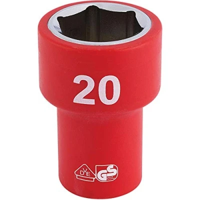 Image of Draper Fully Insulated VDE Socket, 3/8&quot; Sq. Dr., 20mm