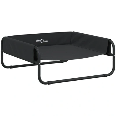 Image of vidaXL Dog Bed, Outdoor Raised Pet Bed Steel Frame, Lounger Sleeping Place Sofa, Anthracite Oxford Fabric