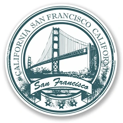 Image of 2 x 10cm San Francisco Vinyl Sticker Luggage Travel Tag California USA Fun #5754 (10cm 10cm)