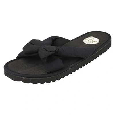 Image of Ladies Spot On Chintz Mule Black Size 3