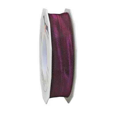 Image of Präsent Lyon Wired Taffeta Ribbon Dark Purple 25 mm Width, m Length