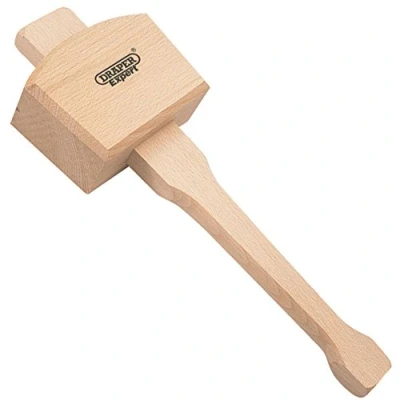 Image of Large Beechwood 480g Mallet Tapered Shaft Upholstery Tack Staple Wooden Hammer