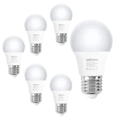 Image of ROTTYI E27 LED Screw Light Bulbs 60W Equivalent, 3000K Warm White Bulb, 8W 880LM BC A60 GLS Energy Saving Lightbulbs, Classic Shape Non dimmable, 6 Pack [Energy Class A+]