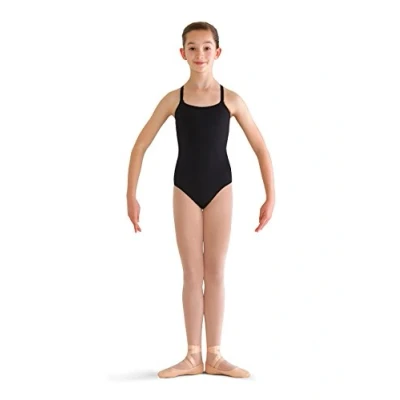 Image of Bloch Dance Girls Pranay Adjustable Strap Camisole Leotard, Black, Size 12