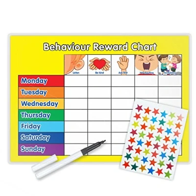 Image of Funky Monkey House Behaviour Reward Chart (including FREE Star Stickers and Pen) Yellow