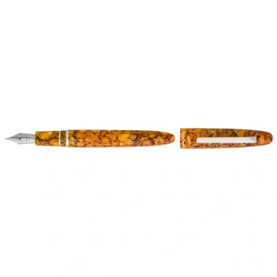 Image of Esterbrook E436 Estie Honeycomb Acrylic Fountain Pen with Chrome Fittings Medium Colour Nib Size 5.95 Inches Length (Closed)