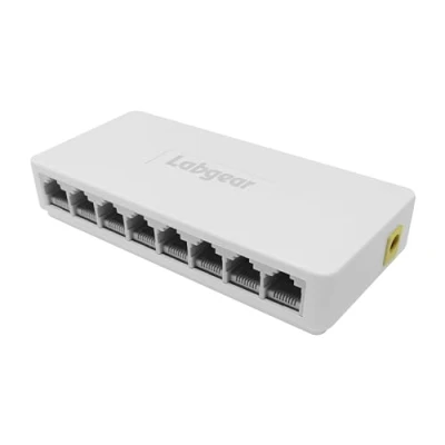 Image of Labgear 8 Port Gigabit Ethernet Network Switch, High Speed Splitter Hub, Desktop or Wall Mounted, Energy Saving Low Power Consumption