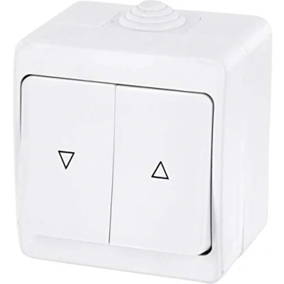 Image of IP54 Moisture Proof Blinds Switch All in one Frame + Insert Cover (Series G1 Pure White)