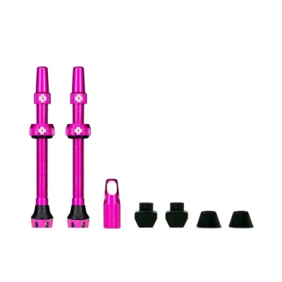 Image of Muc Off Tubeless Valves, Pink 44mm Dust Caps for Bikes with Valve Core Removal Tool Presta MTB/Road/Gravel