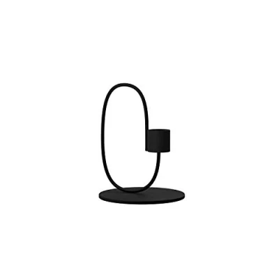 Image of Cooee Design Swoop Black Stainless Steel Candle Holder, Black, 10 cm