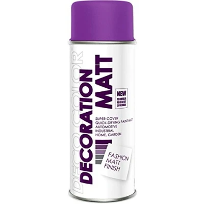 Image of DECO COLOR DECORATION_MATT UNIVERSAL SPRAY PAINT MULTI PURPOSE SATIN MATT FINISH ART CRAFT DECOR DIY (RAL 4005 Violet_matt)