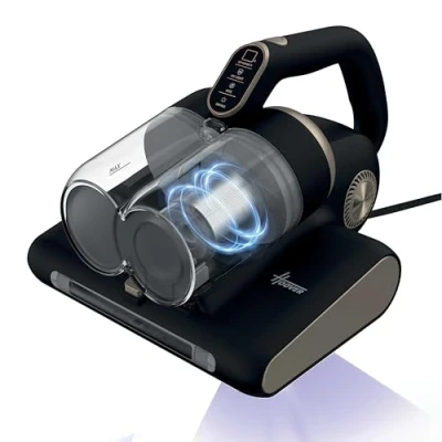 Image of Hoover HMC520 Mattress Vacuum Cleaner with UV Light 4 in 1 Handheld Dust Mite for beds and sofas Sensor, Removal, C Light, Black &amp; Gold
