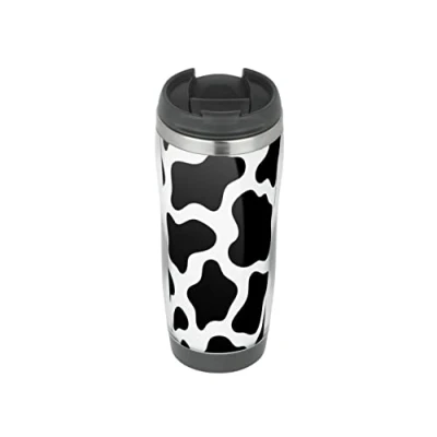 Image of mugmart Cow Print Awesome Travel Mug, Thermal Insulated Cup for Hot and Cold Beverages Drinks
