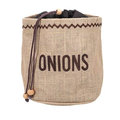 Image of Natural Elements Onion Bag with Blackout Lining, Fabric, Jute, Brown, 20 x cm