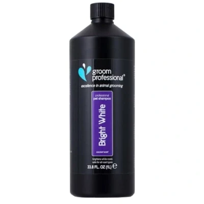 Image of GROOM PROFESSIONAL Bright White Dog Shampoo Deep Cleansing for Dogs Brightens Coats Enhanced Tones Whitening Removes Stains on Coat, 1 Litre