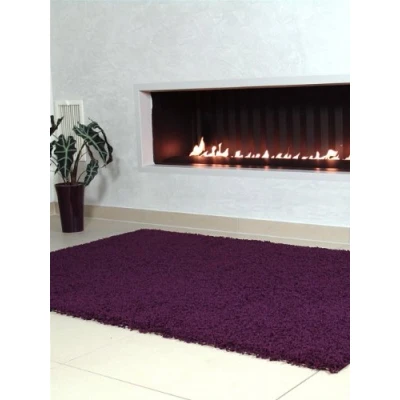 Image of Benuta Swirls Shaggy Deep Pile Rug, Synthetic Fibre, without Harmful Substances modern 160 x 230 cm berry