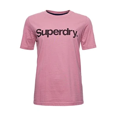 Image of Superdry CORE LOGO Print Tshirt, Women&#039;s, Size: 12, Soft pink