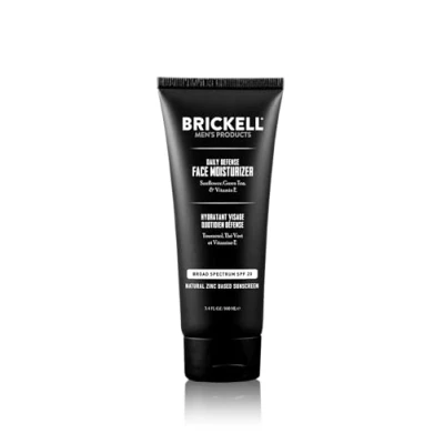 Image of Brickell Men&#039;s Daily Defense Face Moisturizer for Men, Natural and Organic, Zinc SPF20 Moisturizing Sunscreen, Hydrates Protects Skin Against Harmful UVA/B rays, 100 ml, Unscented