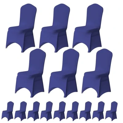 Image of Trimming Shop Spandex Purple Chair Cover Stretch Fabric Removable Washable Protective Slipcovers for Weddings Banquets Ceremony Hotel Dining Parties Décor, 20pcs