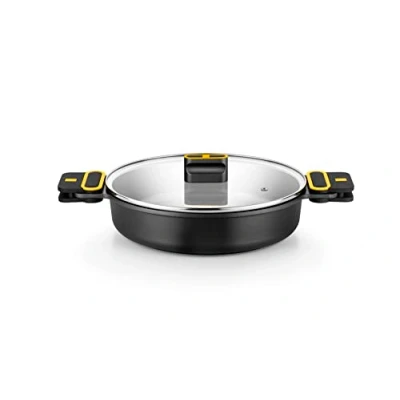 Image of BRA Daily Pro Low Casserole Dish 32 cm Cast Aluminium, Non Stick PFOA Free, Suitable for All Hobs and Induction