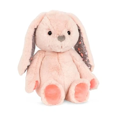 Image of B. Softies by Battat BX1825EZ Happy Hues Butterscotch Soft &amp; Cuddly Plush Bunny Huggable Stuffed Animal Rabbit for Babies, Toddlers, and Kids, Light Pink