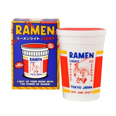 Image of Gift Republic Ramen Pot Silicone Light USB Rechargeable Squishy Lamp with Timer &amp; 3 Settings Quirky Home Décor for Teens, Students Food Lovers