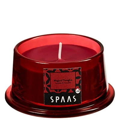 Image of Spaas Scented Candle in Low Glass, ± 15 Hours , Magical Thoughts, Wine Red
