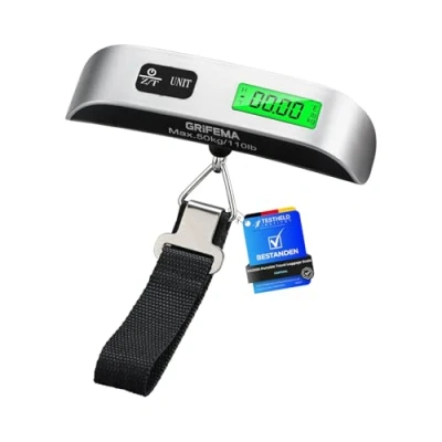Image of GRIFEMA GA2005 Digital Luggage Weight Scales, 110Lb/50kg, Suitcase Weighing Case/Baggage with Tare Function, Lightweight for Travel